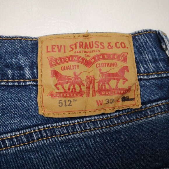 Levi's 512 Men's Size 32 Waist Medium Wash Slim Fit Blue Jeans - Picture 1 of 13